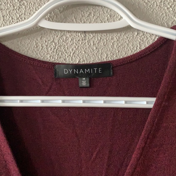 Dynamite long sleeve burgundy dress - Picture 2 of 5